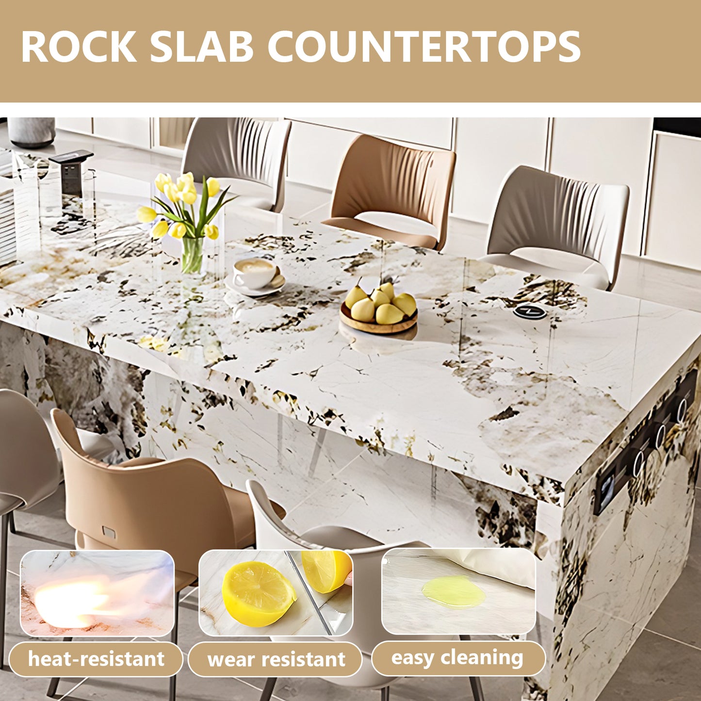 Aihm-Lon Kitchen Island with Extendable Dinning Table Sink 59.05"-78.74"