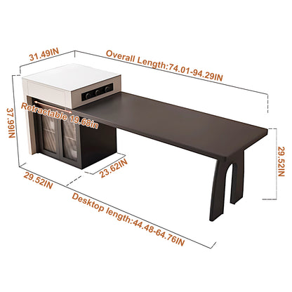 Aihm-Lon Kitchen Island with Extendable Table and Storage 66.14"-81.88"