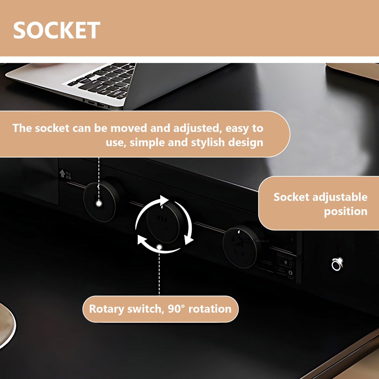 Aihm-Lon Black and White Kitchen Island with Extendable Dining Table 66.92"-82.67"