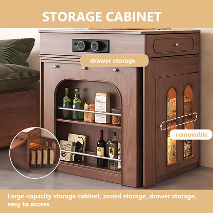 Aihm-Lon Kitchen Island with Folding Extendable Table 79.52"