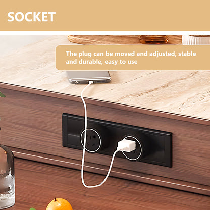 Aihm-Lon Kitchen Island with Folding Extendable Table 79.52"