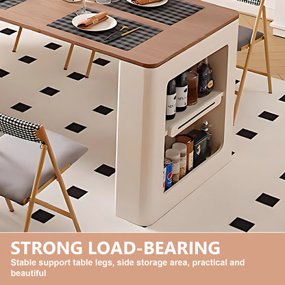 Aihm-Lon Kitchen Island with Folding Extendable Table Wheels 91.33"