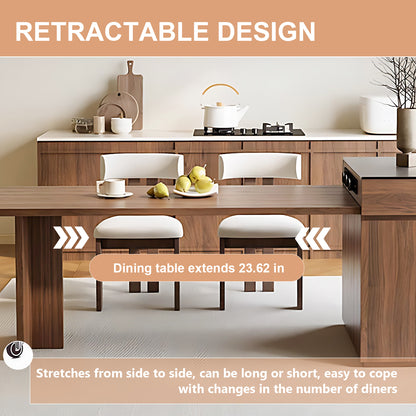 Aihm-Lon Kitchen Island with Extendable Table Drawers 64.14"-81.10"