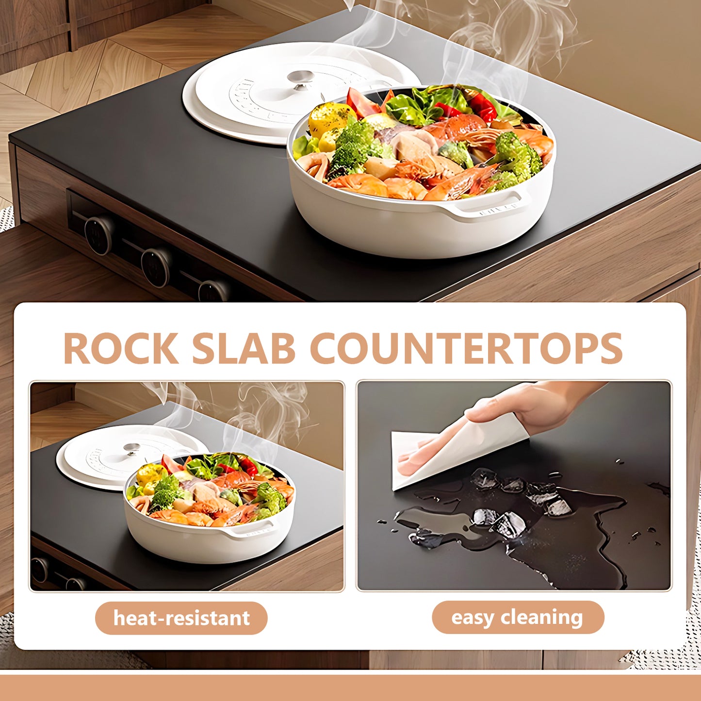 Aihm-Lon Kitchen Island with Extendable Table Drawers 64.14"-81.10"