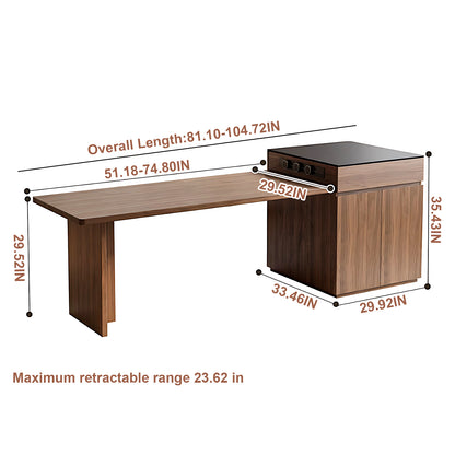 Aihm-Lon Kitchen Island with Extendable Table Drawers 64.14"-81.10"