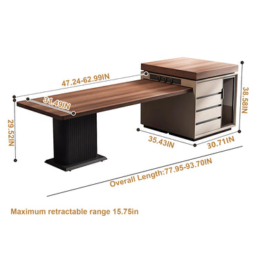 Aihm-Lon Kitchen Island with Extendable Table Appliance Storage 77.95"-89.76"