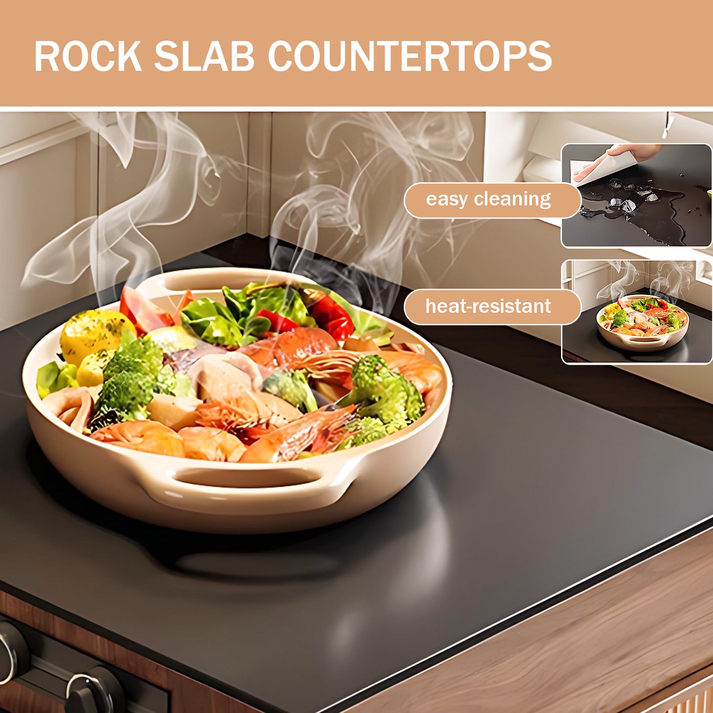 Aihm-Lon Kitchen Island with Extendable Table Cabinet 63.35"-81.10"