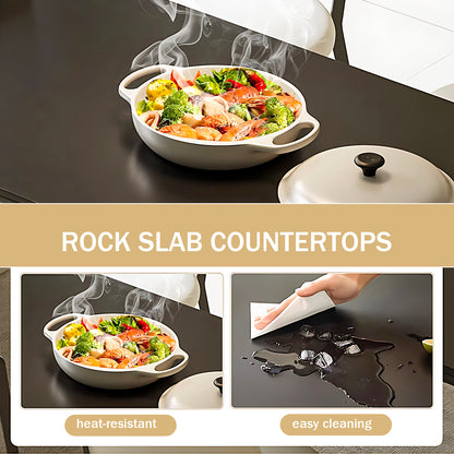 Aihm-Lon White Kitchen Island with Black Extendable Table 51.18"-78.74"