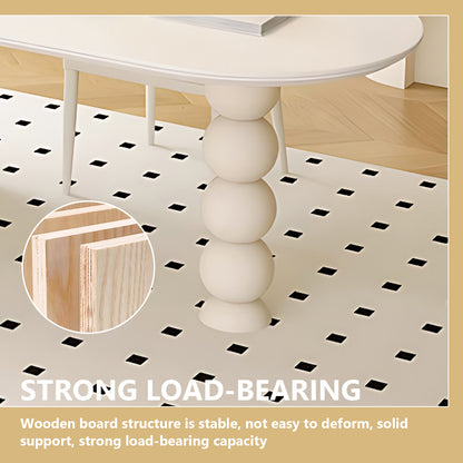 Aihm-Lon White Solid Wood Kitchen Island with Extendable Table 65.35"-73.23"