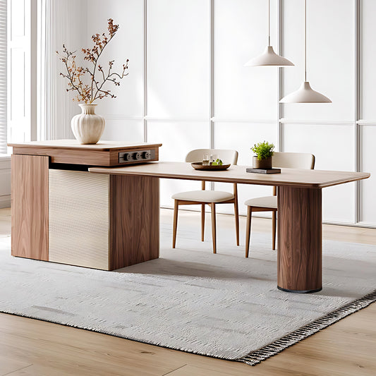 Aihm-Lon Kitchen Island with Extendable Table with Power Outlet 78.74"-94.48"