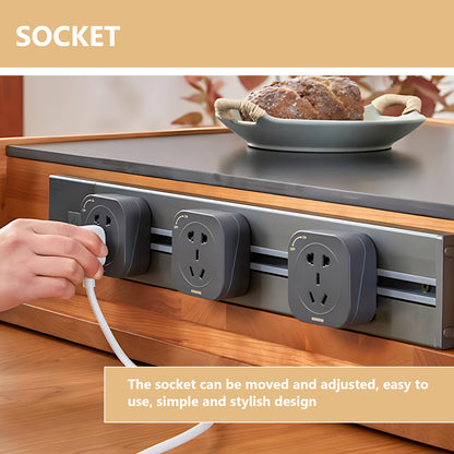 Aihm-Lon Kitchen Island with Black Top Extendable Dining Table 51.18"-70.86"