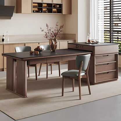 Aihm-Lon Modern Luxury Kitchen Island Extendable Table 84.64"