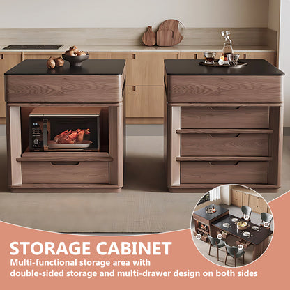 Aihm-Lon Modern Luxury Kitchen Island Extendable Table 84.64"