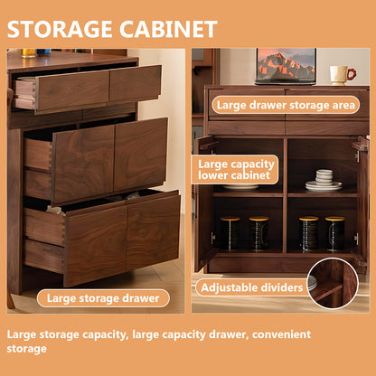 Aihm-Lon Solid Wood Kitchen Island with Extendable Table Drawers 88.58"-96.45"