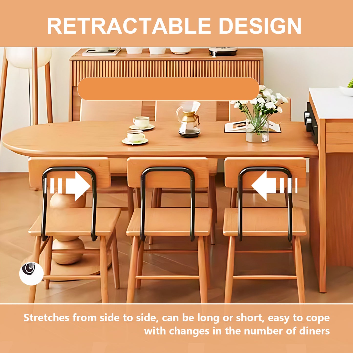 Aihm-Lon Kitchen Island with Extendable Table Appliance Storage 59.05"-81.10"