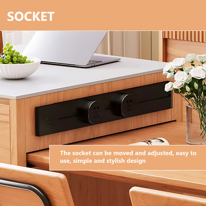 Aihm-Lon Kitchen Island with Extendable Table Appliance Storage 59.05"-81.10"