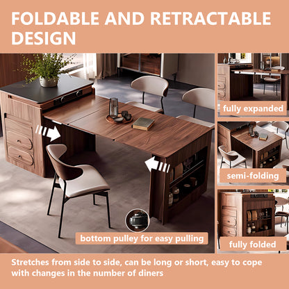 Aihm-Lon Kitchen Island with Foldable Extendable Table 92.91"