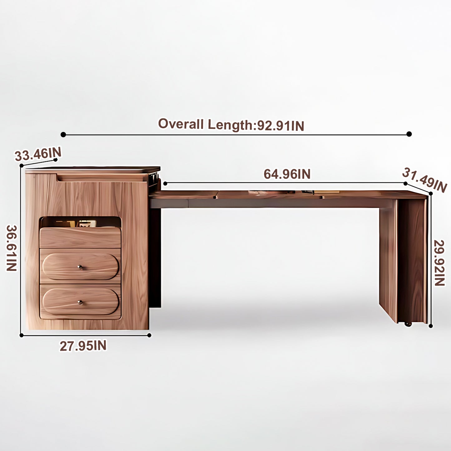 Aihm-Lon Kitchen Island with Foldable Extendable Table 92.91"