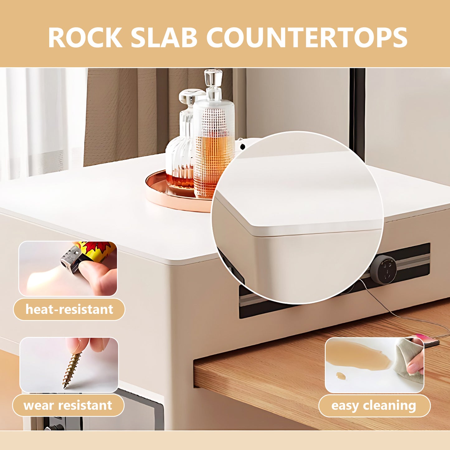 Aihm-Lon Kitchen Island with Solid Wood Extendable Table 66.93"-78.74"