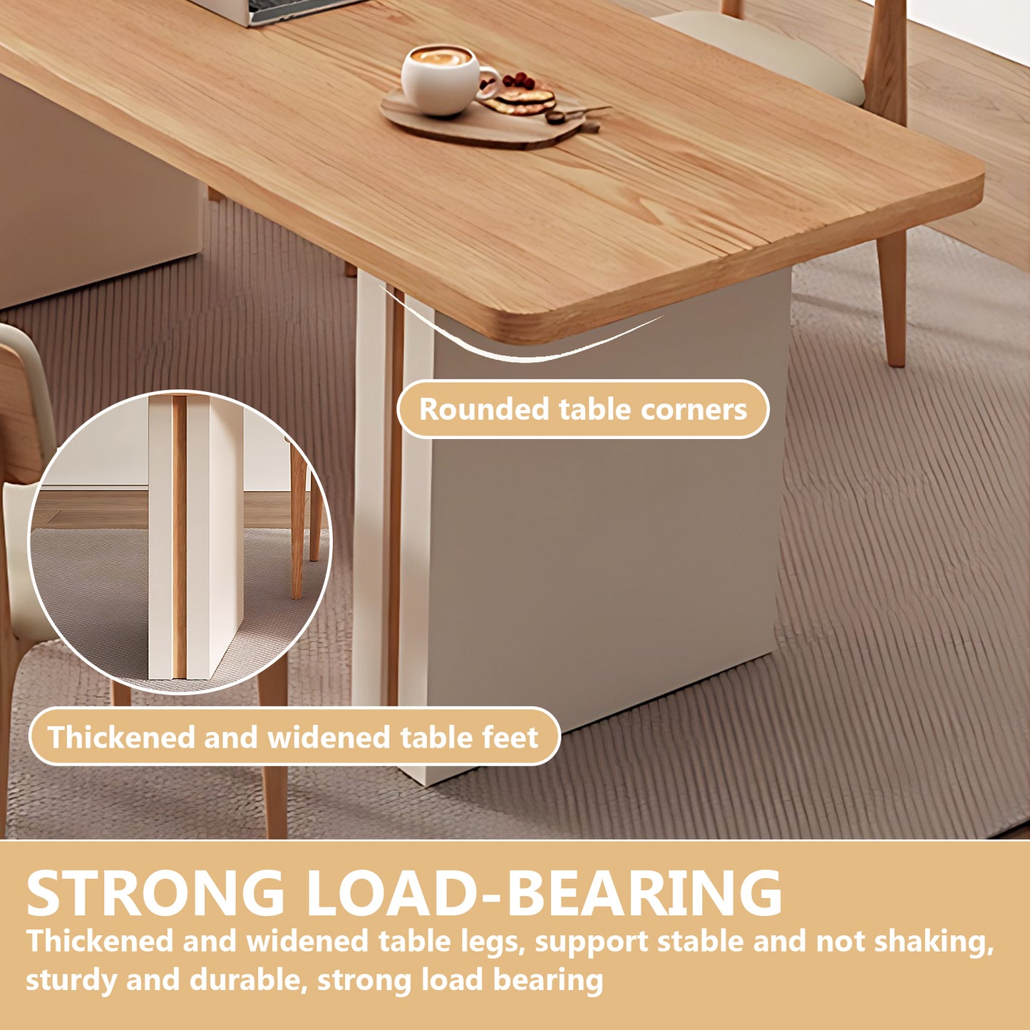 Aihm-Lon Kitchen Island with Solid Wood Extendable Table 66.93"-78.74"