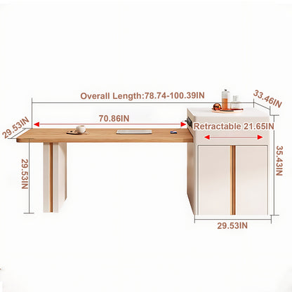 Aihm-Lon Kitchen Island with Solid Wood Extendable Table 66.93"-78.74"