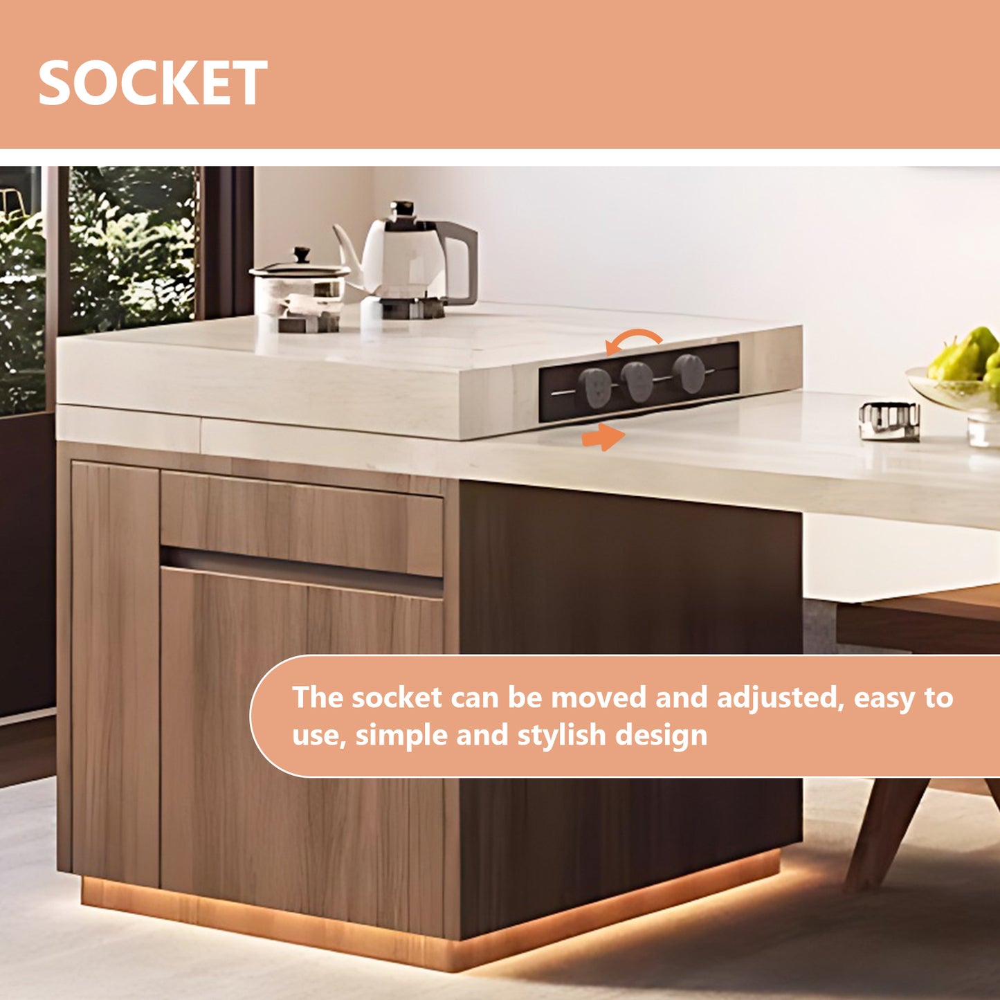 Aihm-Lon Solid Wood Kitchen Island with Extendable Table 86.61"-102.36"