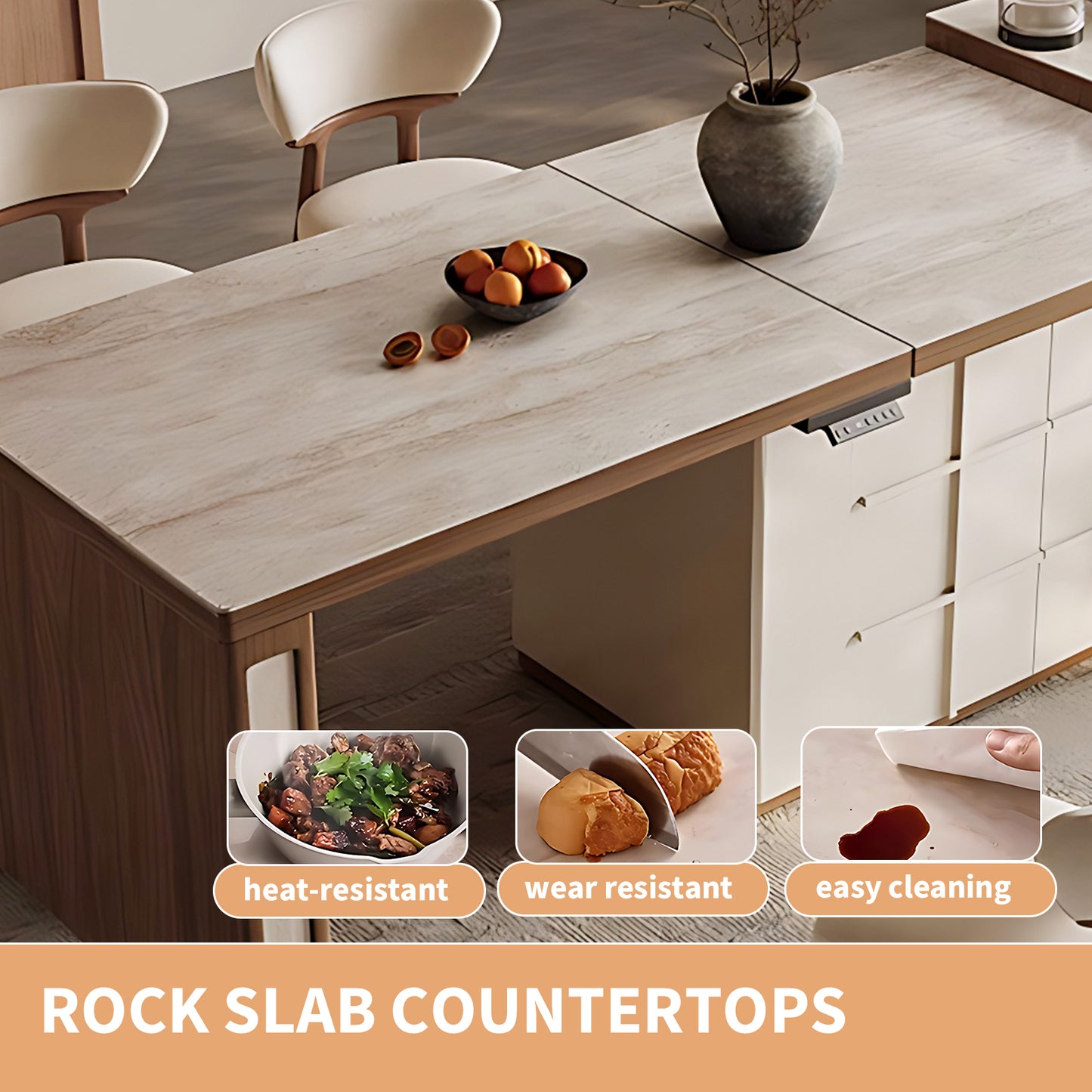 Aihm-Lon Kitchen Island with Extendable Table Pull-Out Cabinets  78.74"