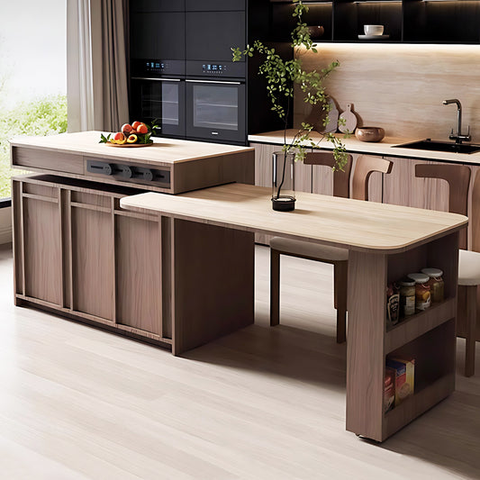 Aihm-Lon Kitchen Island with Rolling Extendable Table 96.45"