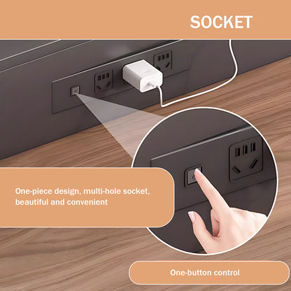 Aihm-Lon Kitchen Island with Extendable Dinning Table Side Storage 80.71"