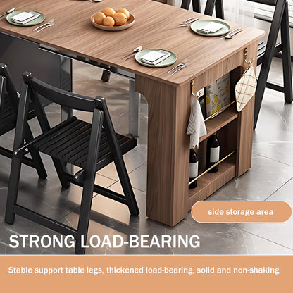 Aihm-Lon Kitchen Island with Extendable Dinning Table Side Storage 80.71"