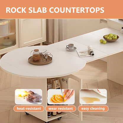 Aihm-Lon Kitchen Island with Foldable Extendable Table 74.60"