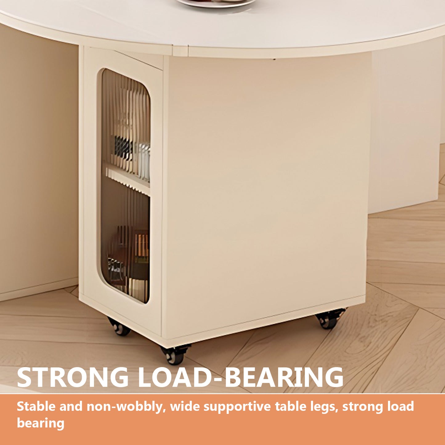 Aihm-Lon Kitchen Island with Foldable Extendable Table 74.60"