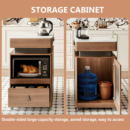 Aihm-Lon Multifunctional Solid Wood Kitchen Island Table 86.61"-92.51"