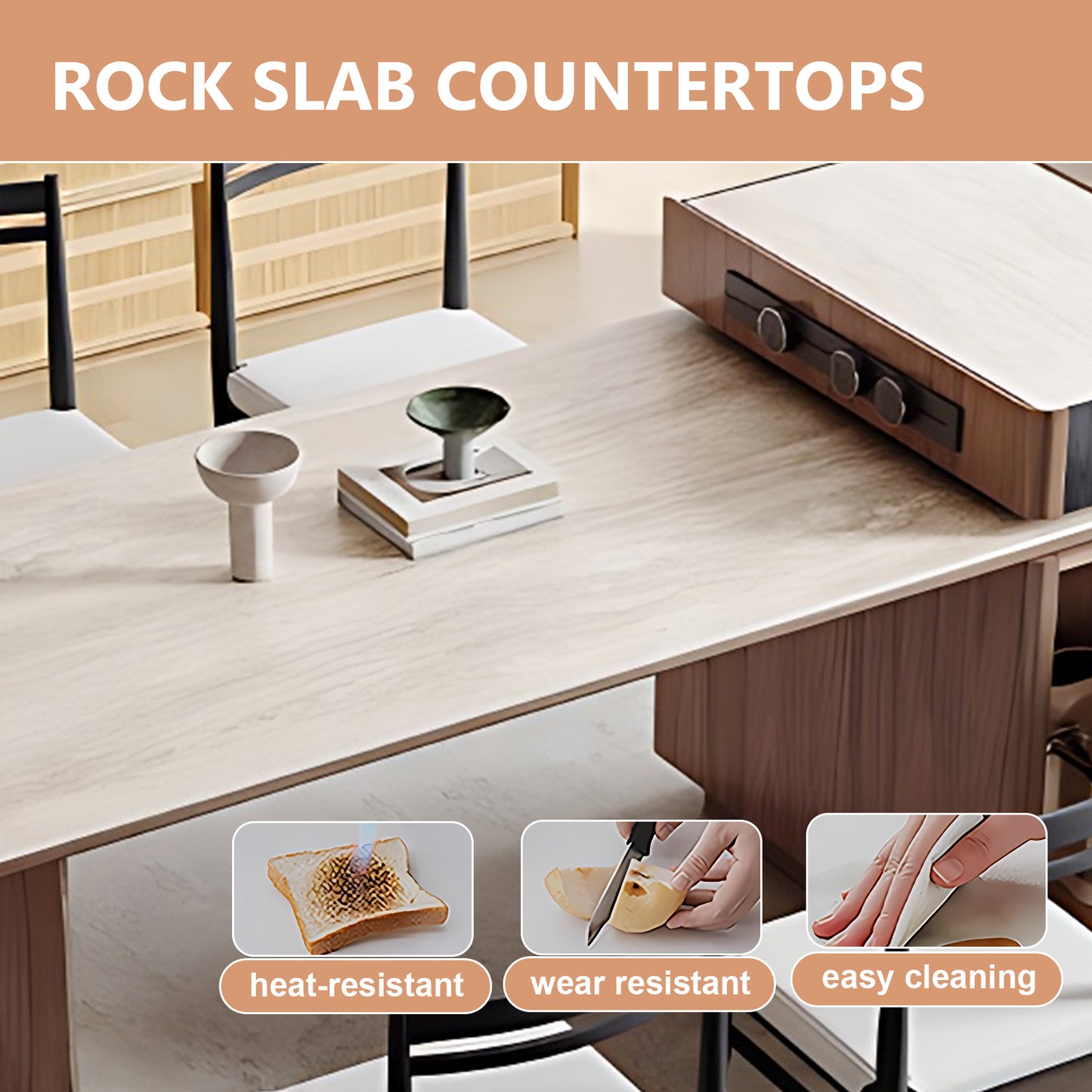 Aihm-Lon Kitchen Island with Extendable Table Wheels Drawers 61.03"-76.77"