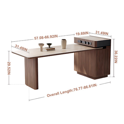 Aihm-Lon Kitchen Island with Extendable Table Wheels Drawers 61.03"-76.77"