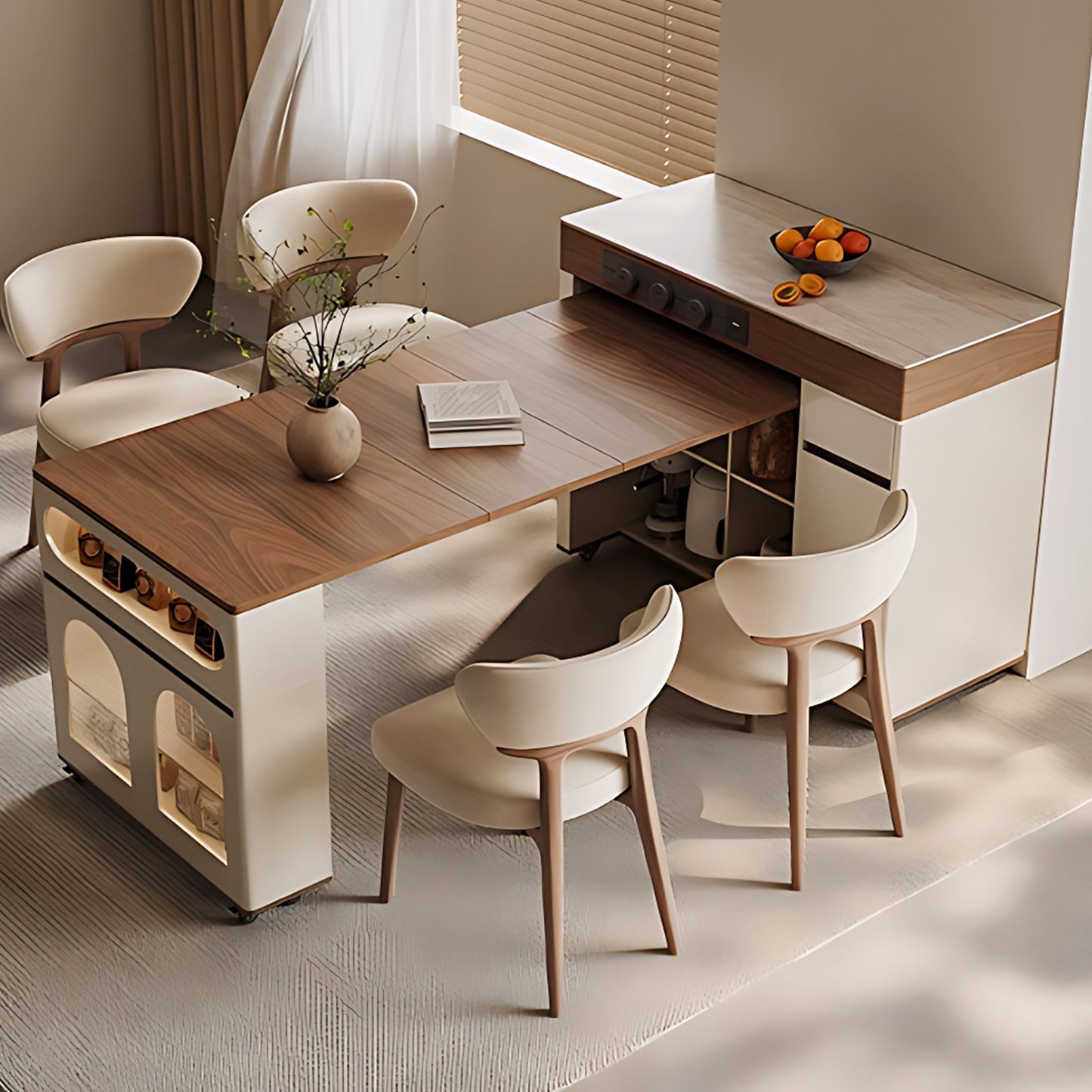 Aihm-Lon Kitchen Island with Foldable Extendable Table 82.67"