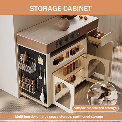 Aihm-Lon Kitchen Island with Foldable Extendable Table 82.67"