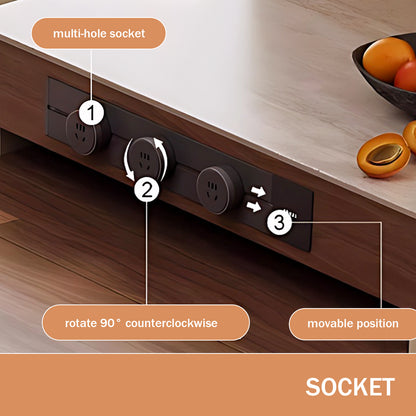 Aihm-Lon Kitchen Island with Foldable Extendable Table 82.67"
