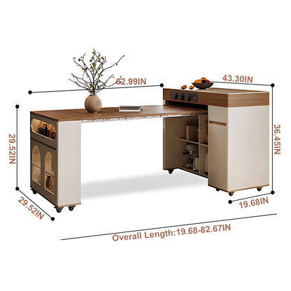 Aihm-Lon Kitchen Island with Foldable Extendable Table 82.67"