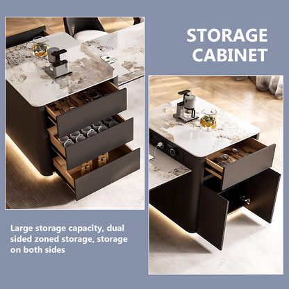 Aihm-Lon Kitchen Island with Storage Side Cabinet 66.92"-78.74"