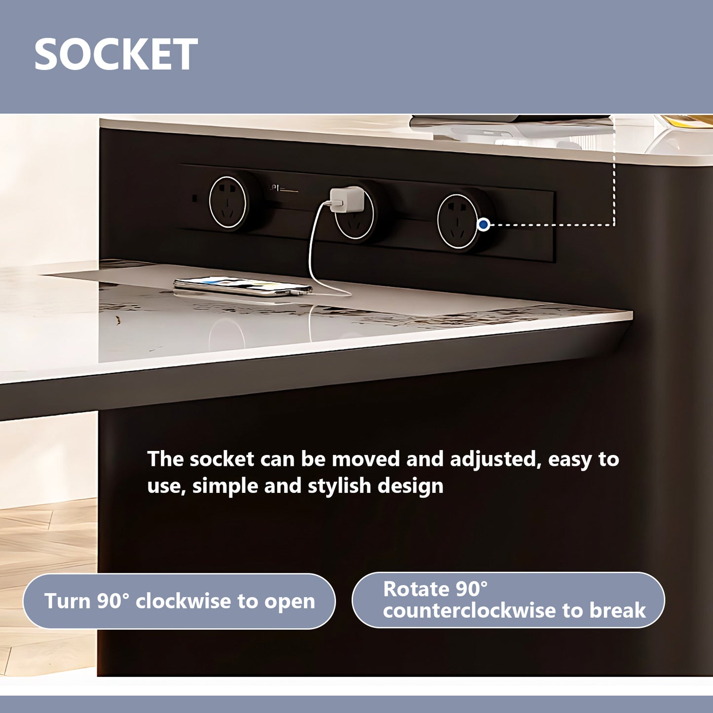 Aihm-Lon Kitchen Island with Storage Side Cabinet 66.92"-78.74"