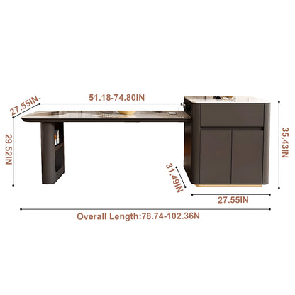 Aihm-Lon Kitchen Island with Storage Side Cabinet 66.92"-78.74"