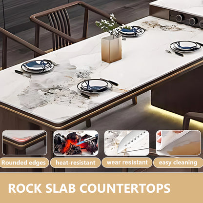 Aihm-Lon Kitchen Island with Sink Sideboard Buffet Cabinet 86.61"-94.48"