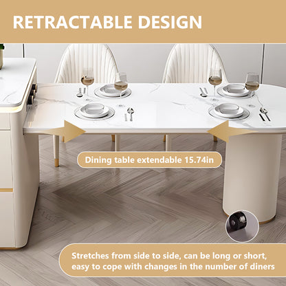 Aihm-Lon Kitchen Island with Drawers Extendable Table 74.80"-90.55"