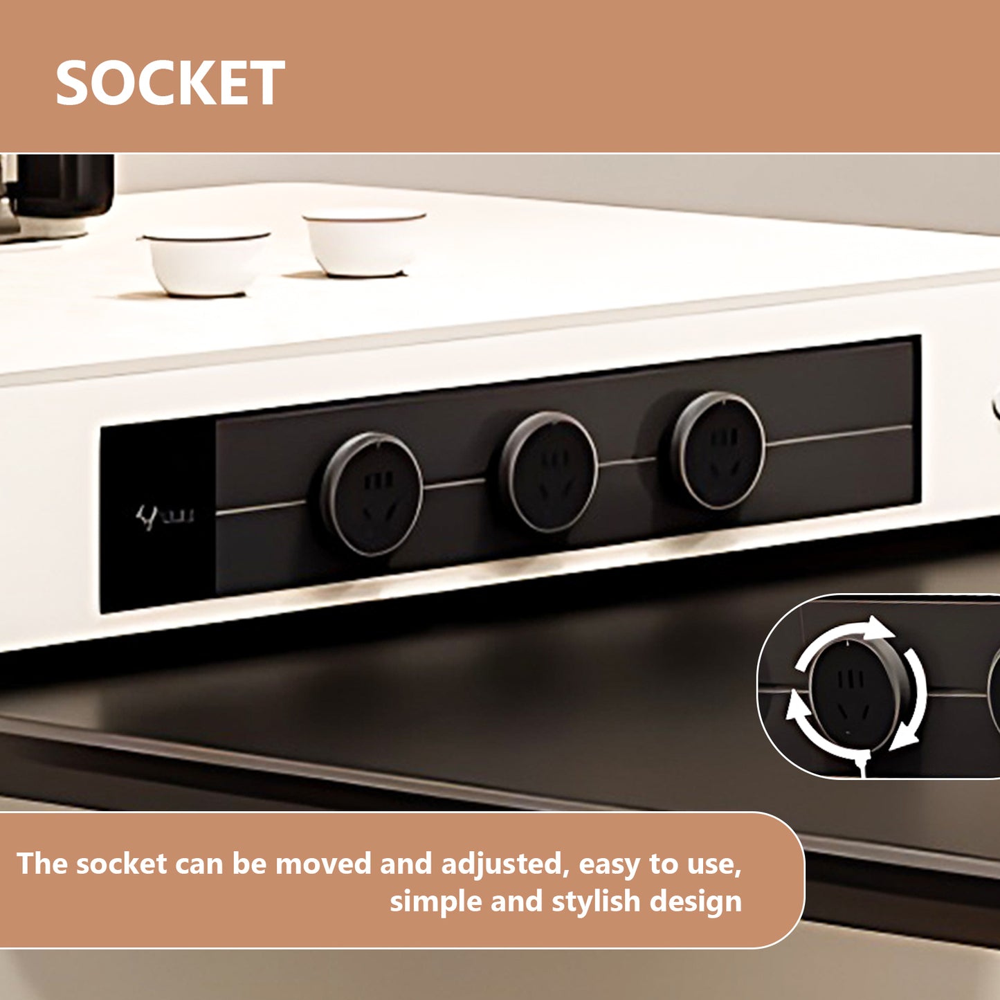 Aihm-Lon Kitchen Island with Extendable Table with Round Table 74.80"-82.67"