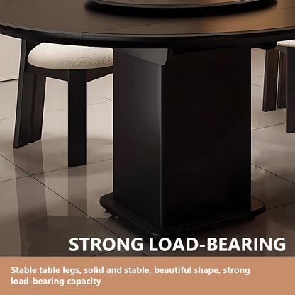 Aihm-Lon Kitchen Island with Extendable Table with Round Table 74.80"-82.67"