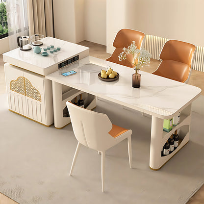 Aihm-Lon Kitchen Island with Extendable Table and Side Storage 82.67"-98.42"