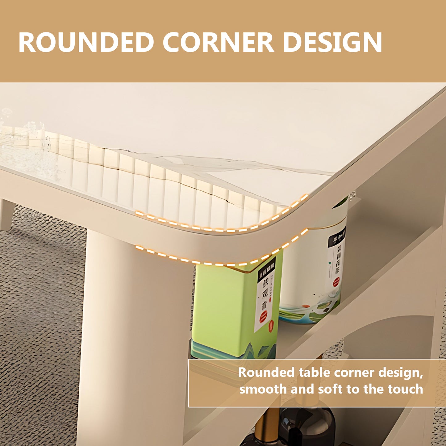 Aihm-Lon Kitchen Island with Extendable Table and Side Storage 82.67"-98.42"