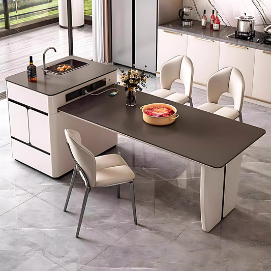 Aihm-Lon Kitchen Island with Sink and Extendable Table 78.74"-94.48"