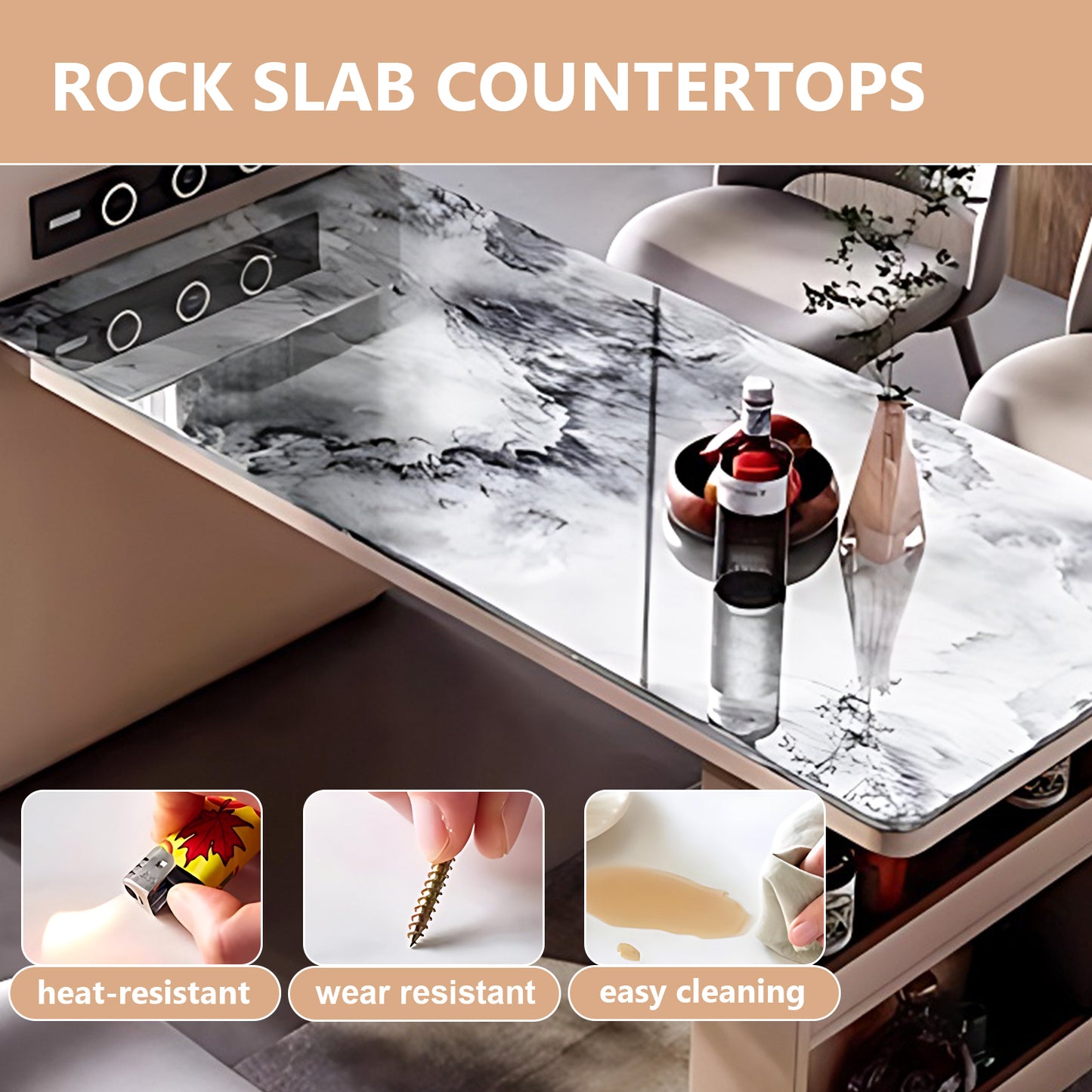 Aihm-Lon Kitchen Island with Extendable Table Side Storage 86.61"-102.36"